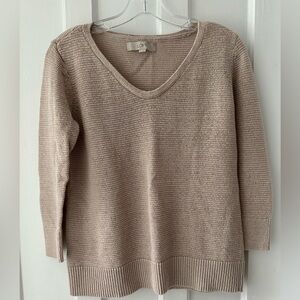 LOFT Knit Sweater in Cream